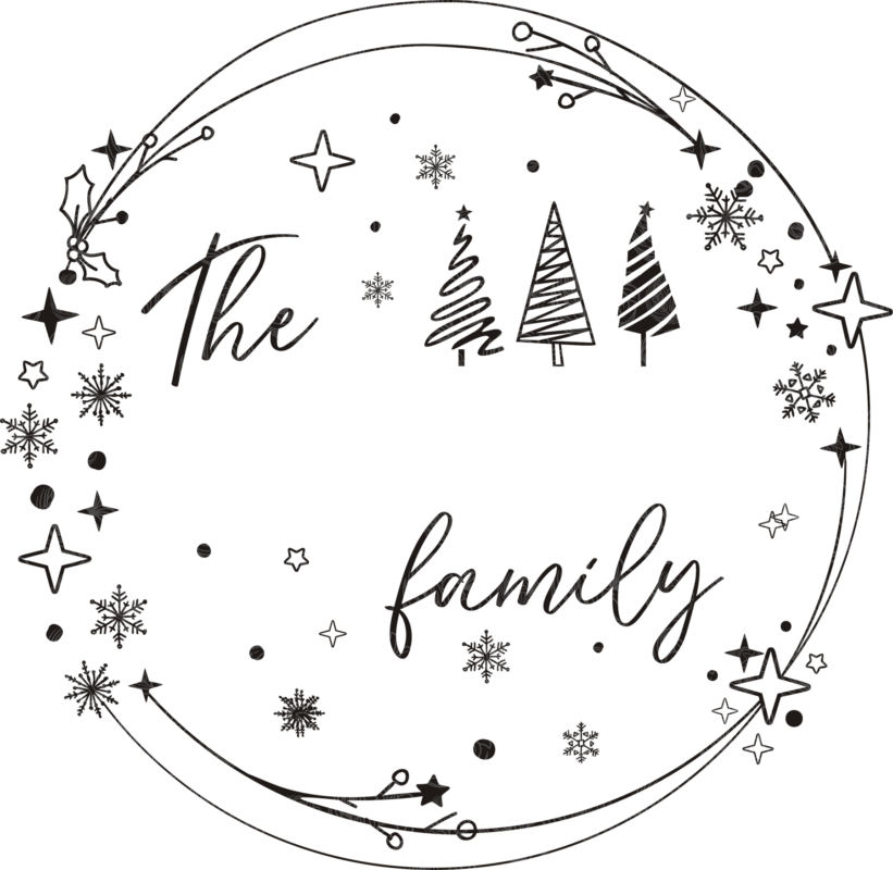 Christmas Family Monogram Trees Snowflakes Stars - GBH22562